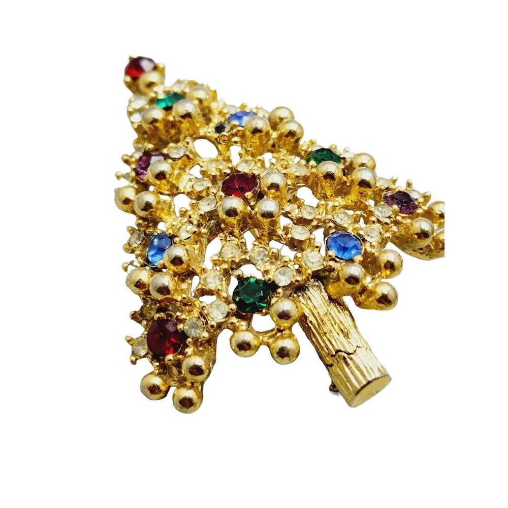 Vintage Signed Eisenberg Christmas Tree Brooch (A962)